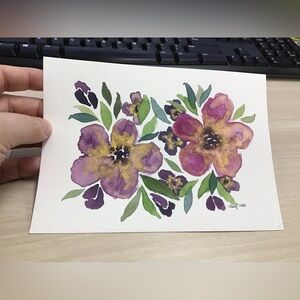 Original Loose Floral Watercolor
